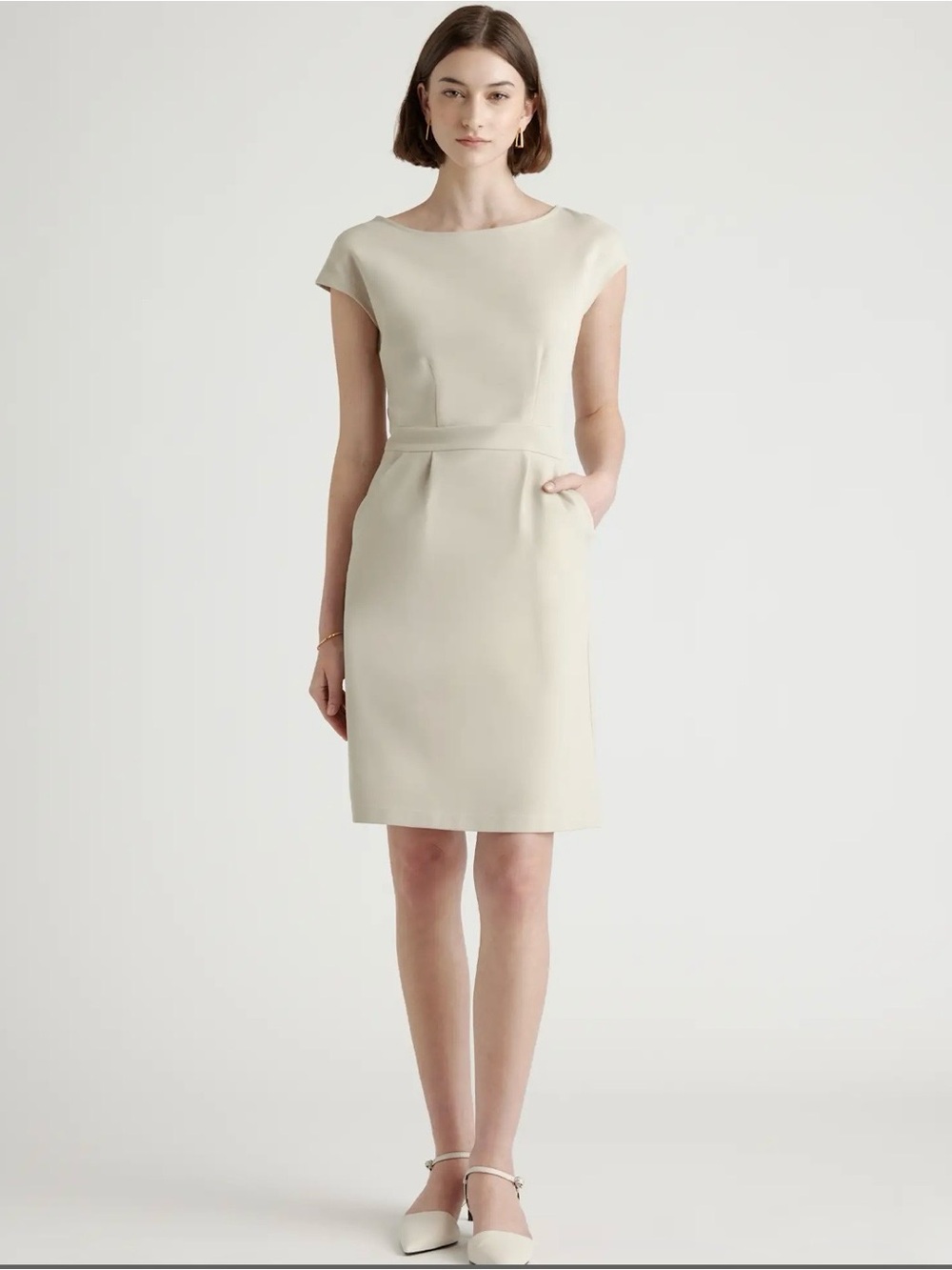 Ultra-Stretch Ponte Cap Sleeve Dress